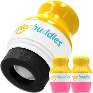 Solar Buddies Zonnebrandcrème Applicator - Pak van 2 roze - Herbruikbare roll-on sponsapplicator voor zonnebrandcrème, zonnebrand en lotion voor kinderen, volwassenen en gezinnen - Bevat 100 ml
