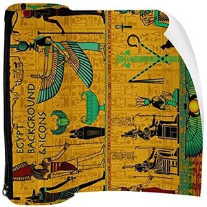 Potlood Case Oude Egyptische Deities Pouch Bag Pen Rits Tas voor Kantoorartikelen Reizen School Student Supplies