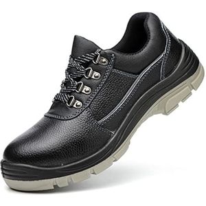 Veiligheidsschoenen Heren Dames Lichtgewicht Werkschoenen Met Stalen Neus Industriële Beschermende Schoenen (Color : Black, Size : 43 EU)