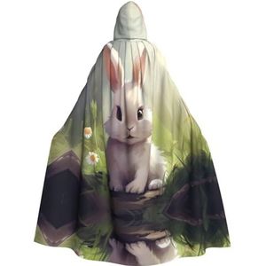 DURAGS Schattig konijntje Unisex Halloween kostuum cape - volwassenen feestdecoratie mantel, capuchon cape voor alle gelegenheden