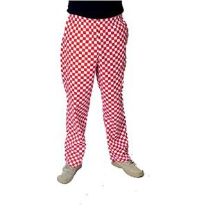Ibex Unisex-Volwassen Poly Katoen Klassieke Professionele Chef Broek Keukenuniformen (Maten Range XS - 5XL), Rood/Wit Ruit, M