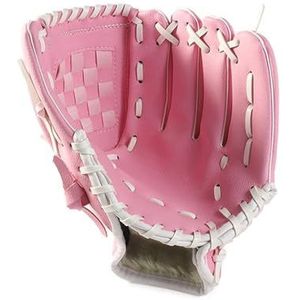 Honkbalhandschoen outdoor honkbal sporthandschoenen 12,5 inch oefenhandschoen outfield werper PU bal traning apparatuur handschoenen verstelbaar en comfortabel (kleur: roze 12,5 inch)