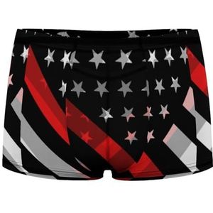 Dunne Rode Lijn Brandweerman Vlag Heren Boxer Slips Sexy Shorts Mesh Boxers Ondergoed Ademend Onderbroek Thong