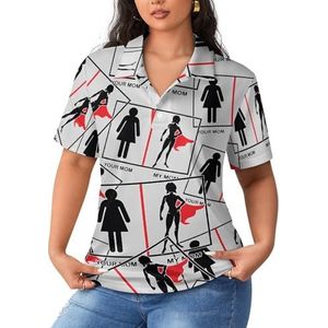 Your Mom My Mom Dames Sport Shirt Korte Mouw Tee Golf Shirts Tops Met Knopen Workout Blouses