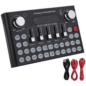 Geluidskaart Afstemmen met USB voor Opname YouTube Facebook Live, Stemwisselaar voor Geluidseffectenbord, V8 Live-geluidskaart voor PS4 / Xbox/Telefoon/IPad/Computer