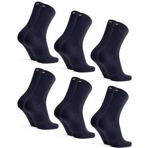 DANISH ENDURANCE Katoenen Sokken, voor Dames & Heren, Klassieke Stijl, 6 Pack Marineblauw 43-47