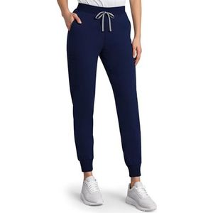 Anwrtuk Scrub Bottoms voor vrouwen, ziekenhuisuniform, broek, jogger, scrub broek met 6 zakken met taille, Donkerblauw, XL