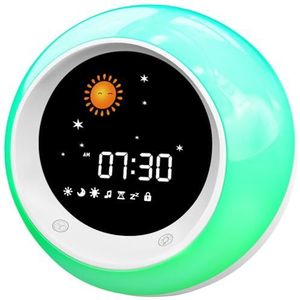 I·CODE Sun & Moon Rise Kids Wekker, Slaaptrainer voor kinderen, Slaapmachine, Wakker Licht & Nachtlicht, Leer Kinderen Dag & Nacht