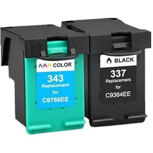 Compatibele 343 337 inktcartridge for Photosmart 2575 8050 C4180 D5160 Deskjet 6940 D4160 printer(1Pk Black 1Pk Color)