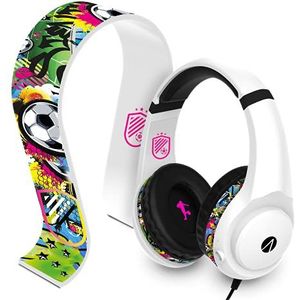 Stealth Street Over-ear gaming-headset met standaard, voor PS4/PS5, Xbox, Nintendo Switch, PC met flexibele microfoon, 3,5 mm jack, 1,5 m kabel, licht, comfortabel en duurzaam