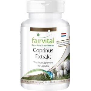 Fairvital | Coprinus extract capsules 500mg - HOOG GEDOSEERD - VEGAN - 90 capsules - paddenstoel extract gestandaardiseerd op 30% polysachariden