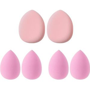 6-delige make-upsponsset Latexvrije professionele blender for poedercrème vloeistof, superzacht cosmetisch hulpmiddel (Color : 6pcs pink)