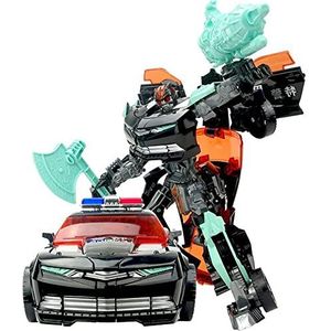 SPIRITS Transformbots Speelgoed Zwart Politieauto Vervormingsspeelgoed, Wesp Auto Robot Kinderspeelgoed, Inch Hoogte Vervorming Speelgoedmodel