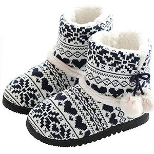 tqgold® Pantoffels voor dames en meisjes, huislaarzen, winterpantoffels, huisschoenen, huisschoenen, bontwarme slippers, zwart, 37/38 EU