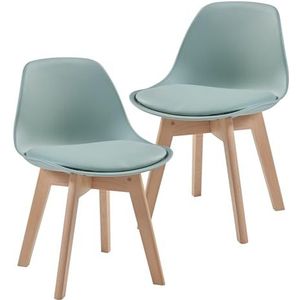 [en.casa] Kinderstoel Elvdal set van 2 bureaustoelen voor kinderen zithoogte 32 cm gestoffeerde stoel met houten poten 56x38x33 cm