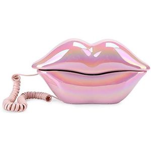 Grappige Lip Telefoon, Galvaniseren Roze Desktop Vaste Telefoon Ondersteuning Nummer Opslag Functie voor Vrienden