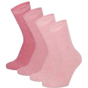 Morethansocks - Bamboe Kindersokken Basic - Roze - 8-Pak - Maat 27/30 - Naadloos - Kindersokken jongens - Kindersokken meisjes