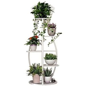 Bloemenstandaard Plantenrek Metalen Bloem Display Stand Woonkamer Indoor Balkon Vloer Plank Bloemen Houder Decoratie Plantentrap ( Color : White , Size : 105*30*45cm )