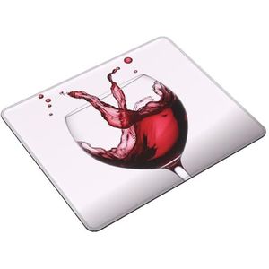 3D rode wijn hart print muismat met antislip rubberen basis computer muismat leuke muismat voor kantoor thuis 25 x 30 cm