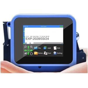 Brede codeertoepassingen Draagbare Mini Handheld Inkjet Printer 12.7mm for QR Barcode Batch Datum Nummer Logo Vervaldatum Codering Machine 28 Talen Lichtgewicht en handig(Include 2 Cartridges)