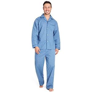 CityComfort Heren pyjama set, katoen heren nachtkleding, Blauw, XL