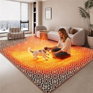 Grafeen verwarmde leren vloermat, waterdicht elektrisch verwarmingstapijt met instelbare temperatuur, warme vloermat, voor thuis en op kantoor(100 * 150cm)