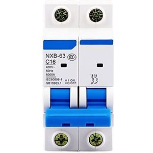 NXB-63 2P AC 230/400V stroomonderbreker C 6 10 16 20 25 32 40 63A overbelastingsbeveiliging DZ47 C Style Air Switch 1 St (Maat: 2P, Kleur: 10A)