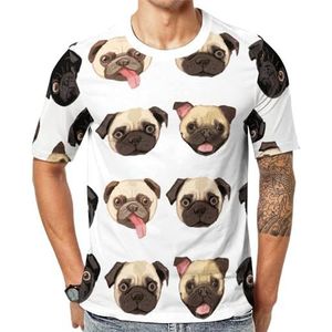Zwart Geel Bulldog Heren Korte Mouw Grafisch T-shirt Ronde hals Print Casual Tee Tops 4XL