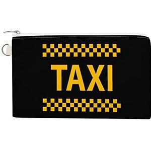 Taxi Logo Leuke Canvas Portemonnee Pouch Verandering Portemonnee Creditcardhouder Opbergtas Voor Mannen Vrouwen