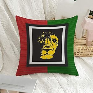 Kussenslopen print leeuw hand reggae getekend grafisch concept baksteen wit, gepersonaliseerde kussensloop met ritssluiting kussenhoes voor thuis tuin bank 45X45Cn