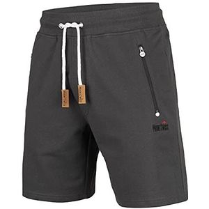 Mount Swiss Liam Korte vrijetijdsbroek voor heren, korte sweatpants met zakken, 2 zij- en 1 achterzak, elk met ritssluiting, sportshorts voor heren in klassieke kleuren, antraciet, S