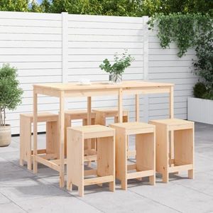 DIGBYS Meubels-sets-7-delige tuinbar set massief hout grenen