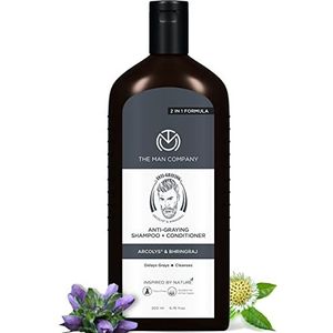 The Man Company Anti-Graying 2-In-1 Shampoo & Conditioner for Men, Enriched with Shikakai, Bhringraj, Delays Grays, Cleanses, Boosts Confidence, Sls & Paraben Free, All Hair Types, 200Ml