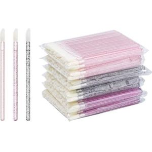 300 stks Wimper Borstel Wenkbrauw Borstel Kristal Mascara Wands Applicator voor Wimper Extension (Gekleurd)