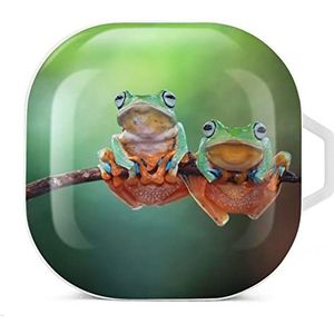 Boom Kikker, vliegende kikker oordopjes hoesje compatibel met Samsung hard shell beschermhoes wit stijl