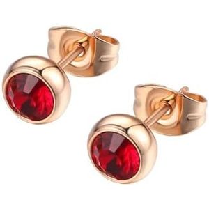 Eenvoudige Ronde Stud Earring Voor Wome Beknopte Rose Goud Kleur Mode-sieraden Oostenrijkse Crystal Dropship Leverancier, Eén maat, Agaat