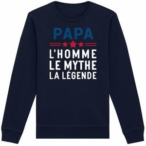 Sweatshirt, de man The Mythe the the Legende - Unisex - Bedrukt in Frankrijk - 100% biologisch katoen - Cadeau voor verjaardag - Origineel grappig papa, Marineblauw, XL