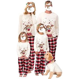 2022 Leuke Klassieke Kerst Thema Patroon Familie Kerst Pjs Bijpassende Sets Loungewear Outfits, Kleur: wit, MenXL