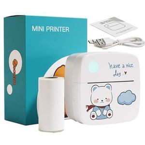 inoto Draagbare zakprinter, ABS draagbare fotoprinter, compacte draagbare zak, schattige printer, draadloze draagbare printer voor professionele kwaliteit afdrukken