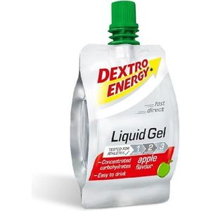 Liquid Energy Gel / 18 x 60 ml Liquid Gel Apple/Alternatief voor energierepen/Met druivensuiker/Ideaal voor onderweg / 100% veganistisch