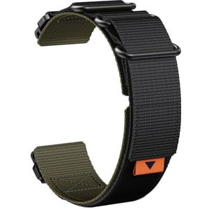Nylon polsbandje 22-26 mm geschikt for Garmin 5Plus 6Pro 7Pro Quick Release polsbandje Vervangbare horlogeband Fenix7X / 5X / 5XPlus / 6X / 6XPro riem (Color : Green black, Size : 22mm)