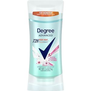 Degree Advanced Anti-transpirant Deodorant 72 uur bescherming tegen zweet en geuren, witte bloemen en lychee, anti-transpirant, deodorant voor dames, met MotionSense-technologie, 75 ml