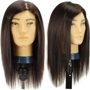 16 inch mannelijk mannequinhoofd met 100% synthetisch haar for kapperssalons, mannelijke trainingshoofden for het knippen(Head A)