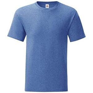 Fruit of the Loom Iconic T-shirt maat S - 5XL, Retro koningsblauw gemêleerd, S