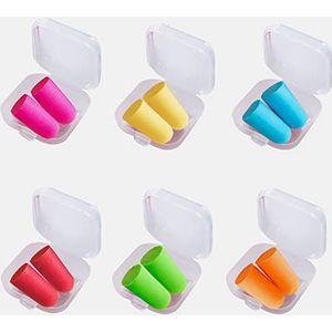 6 paar oordopjes, klankbol om te slapen, oordopjes van zacht schuim met transparante hoes, oordopjes voor geluidsreductie tijdens het slapen, werken en studeren