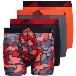 adidas Jongens Kids Performance Boxer Slip Ondergoed (4-Pack), Nomad Camo Rood/Legend Inkt Blauw/Grijs, S