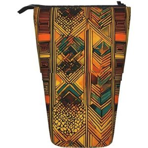 Evengigy Inheemse Amerikaanse print schattig etui met ritssluiting verstelbare standaard potloodhouder grappige make-uptas, Zwart, Eén maat, Tas Organizer