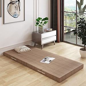 GZDZ Dik schuimvouwmatras, enkel opvouwbaar logeerbed, futon tatami slaapmat met afneembare hoes voor kantoor (kaki, 70 x 200 x 5 cm)