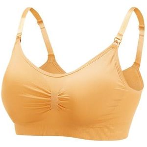 HomeJoySet Voedingsbeha For Borstvoeding, Zwangerschap, Naadloze Push-up Bralette Zonder Beugel Met Pads(Yellow,L)