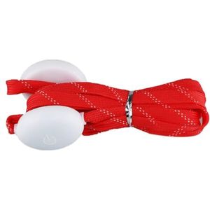 OLACD Unisex Modieuze Lichtgevende Nylon Schoenveters LED, Rood, Eén maat